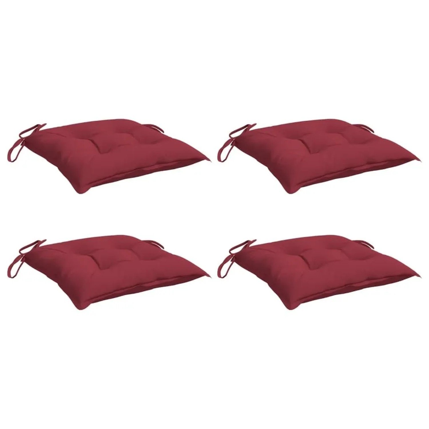 vidaXL Stuhlkissen 4 Stk Weinrot 40x40x7 cm Oxford-Gewebe 361478