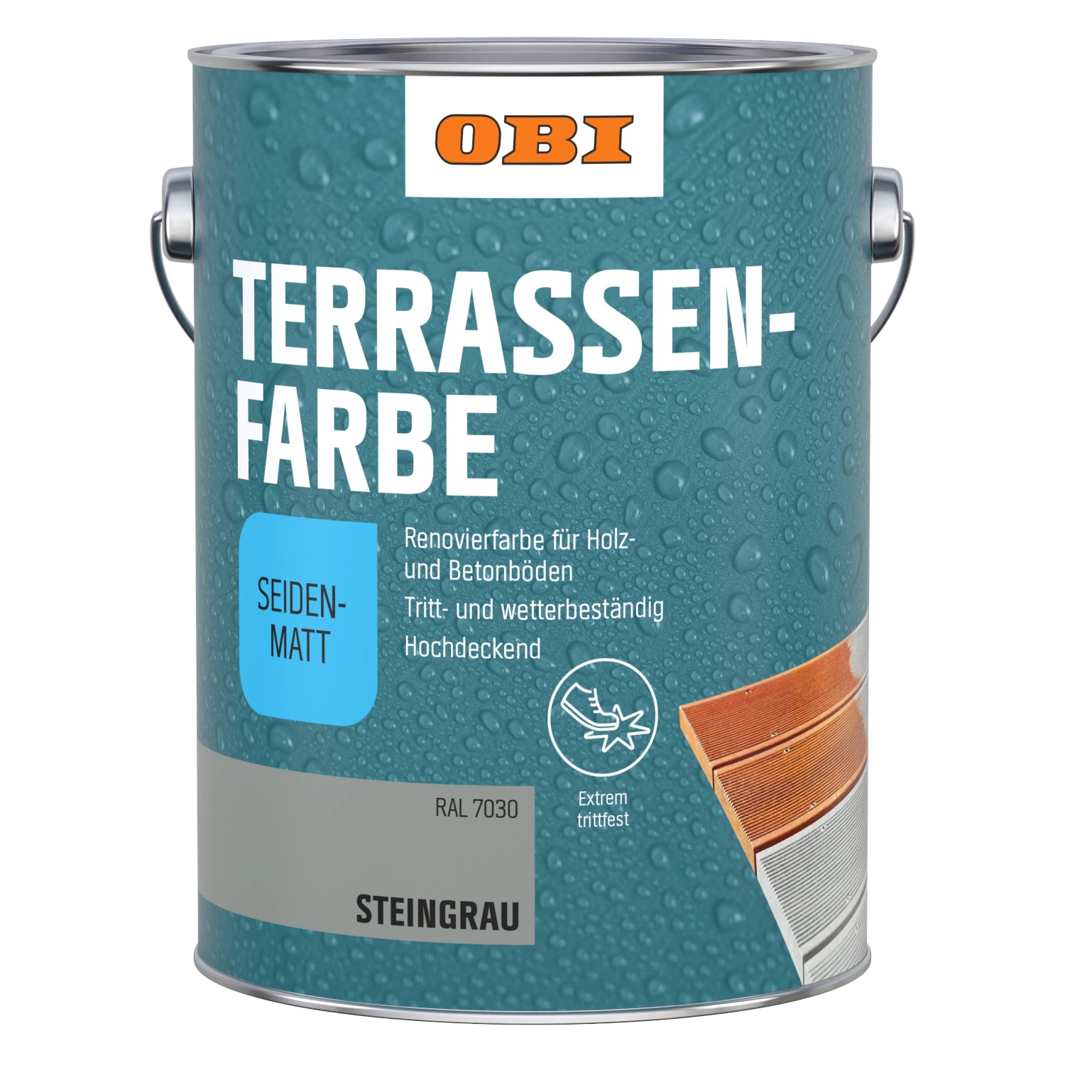 OBI Terrassenfarbe deckend 2,5, Steingrau 7030 seidenmatt
