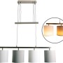 Näve Pendelleuchte Tilde, 4-flammig, grau-weiß. Moderne Hängelampe für Ess- und Wohnzimmer.