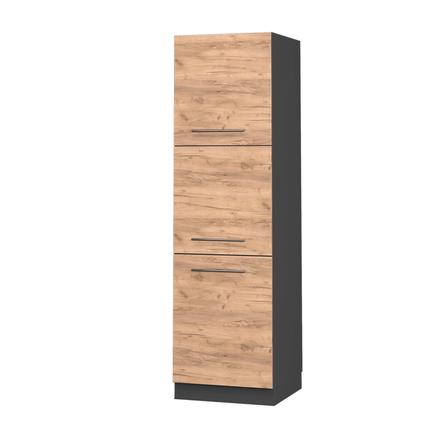 Vicco Herdumbauschrank Fame-Line Herdschrank Goldkraft Eiche/Anthrazit 60 cm