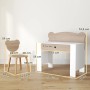 AIYAPLAY Kinderschreibtisch Set mit Stuhl, Naturholz/Weiß, mit Schublade. Kindermöbel fürs Kinderzimmer.