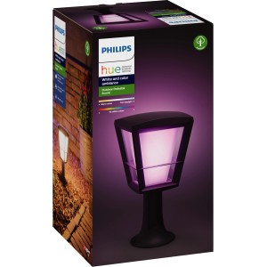 Philips Hue Econic LED Sockelleuchte, smarte Außenleuchte mit Farbwechsel, im Karton.