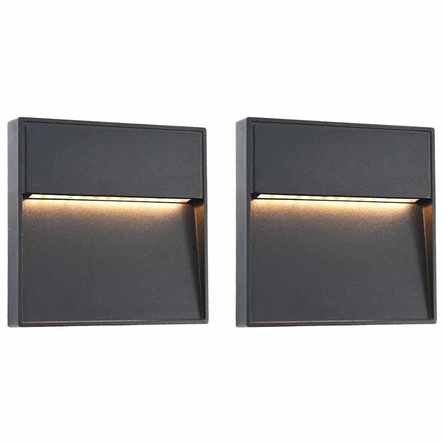 vidaXL Außenwandleuchten 2 Stk LED 3W Schwarz Quadratisch 45659
