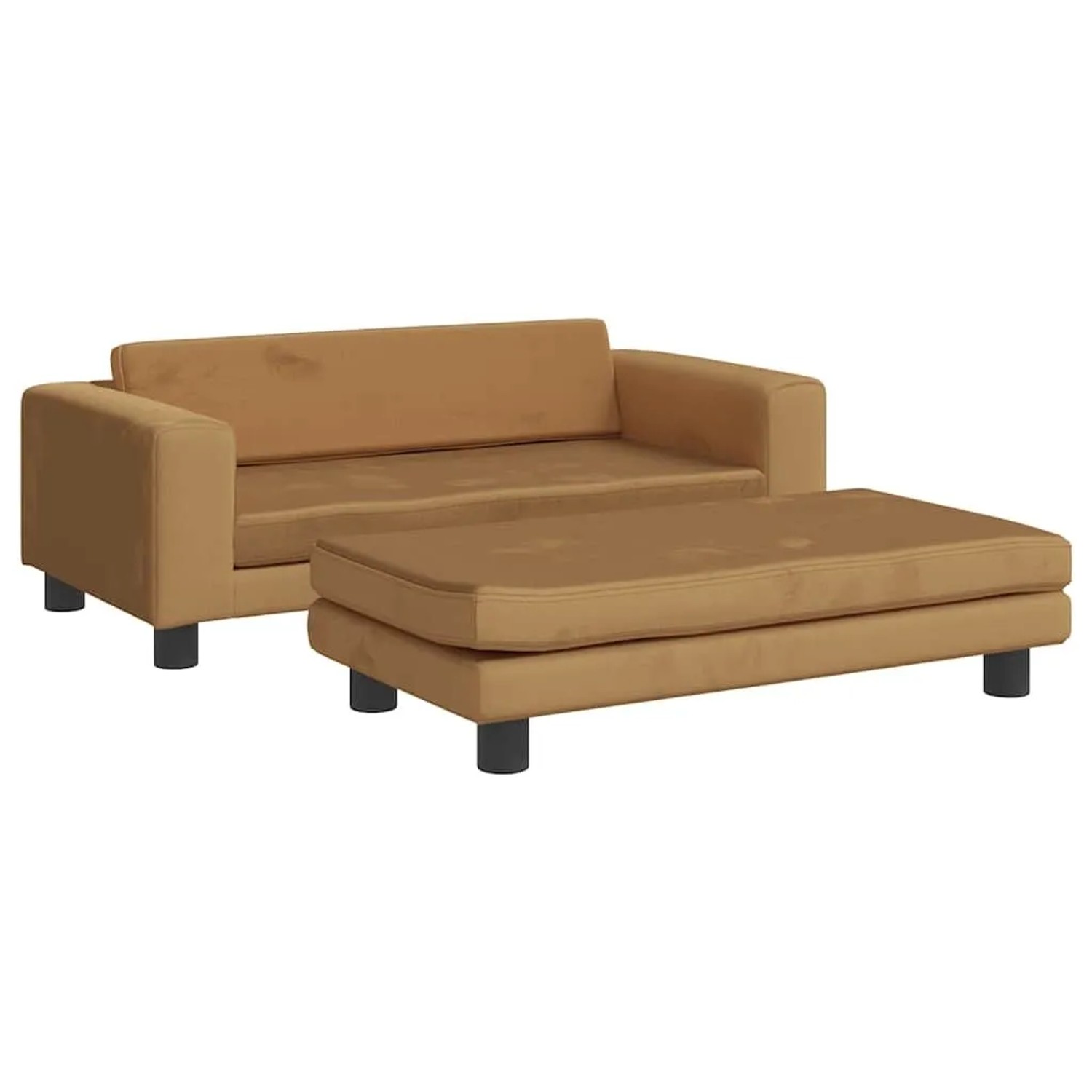 vidaXL Hundebett mit Verlängerung Braun 100x50x30 cm Samt 172024