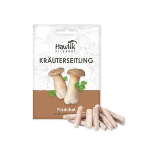 Hawlik Pilzbrut Myzel Dübelbrut Kräuterseitling für Pilzzucht im Garten auf Strohballen
