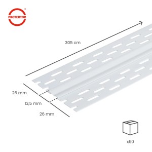 Protektor Bewegungsfugenprofil Magic Corner 305 cm Weiß für Trockenbau