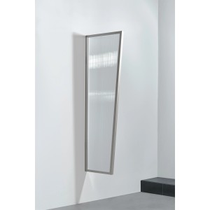 Gutta Seitenblende B2 für Vordach, klare Stegplatte mit Edelstahloptik, 175x60x45cm.