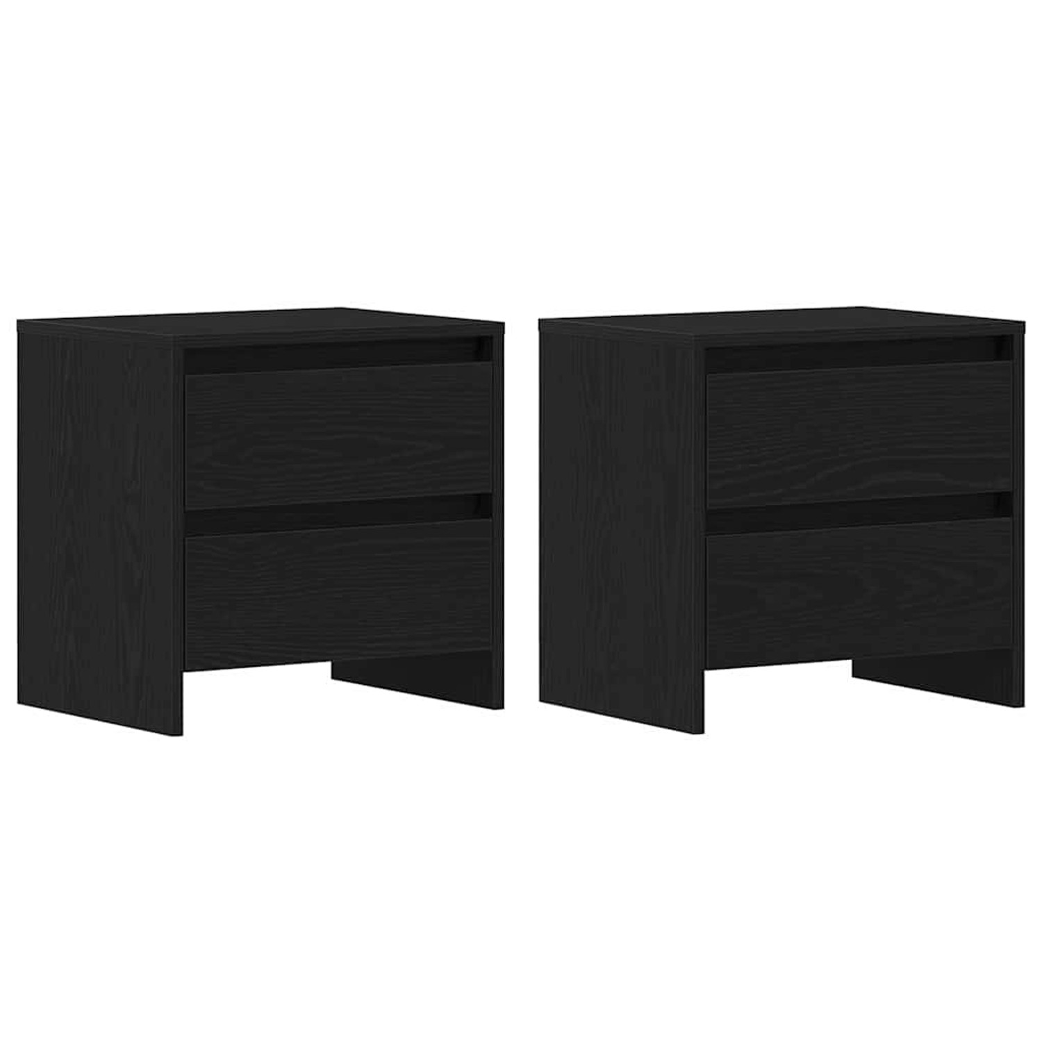 vidaXL Nachttisch 2 Stk Schwarz Eichen-Optik 45 x 34 x 44,5 cm 863358 günstig online kaufen