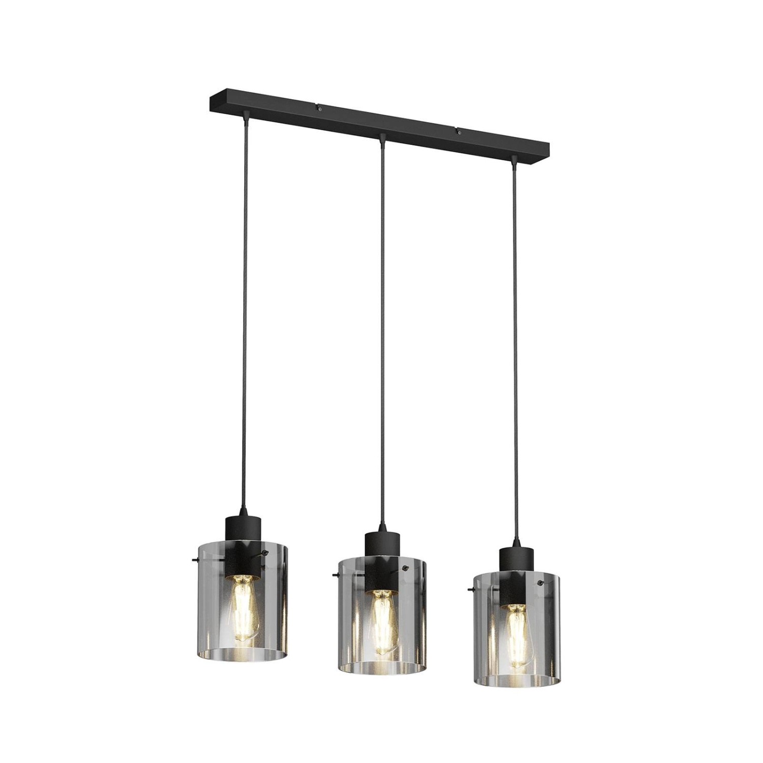 Lindby Pendelleuchte Kourtney 9626204 Modern in Schwarz 3-flammig E27 Wohnz günstig online kaufen