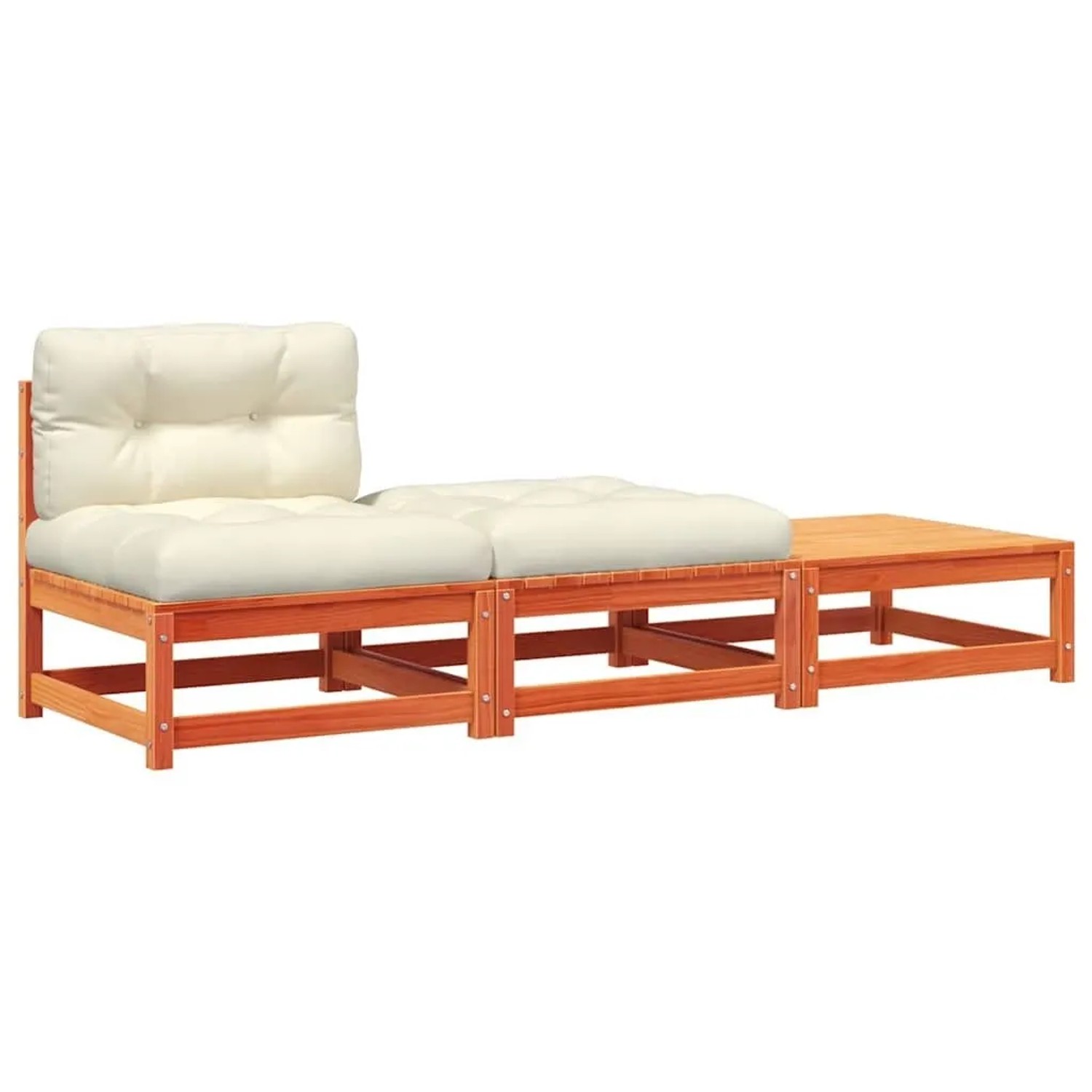 vidaXL Gartensofa ohne Armlehnen mit Kissen und Hockern 838146 günstig online kaufen