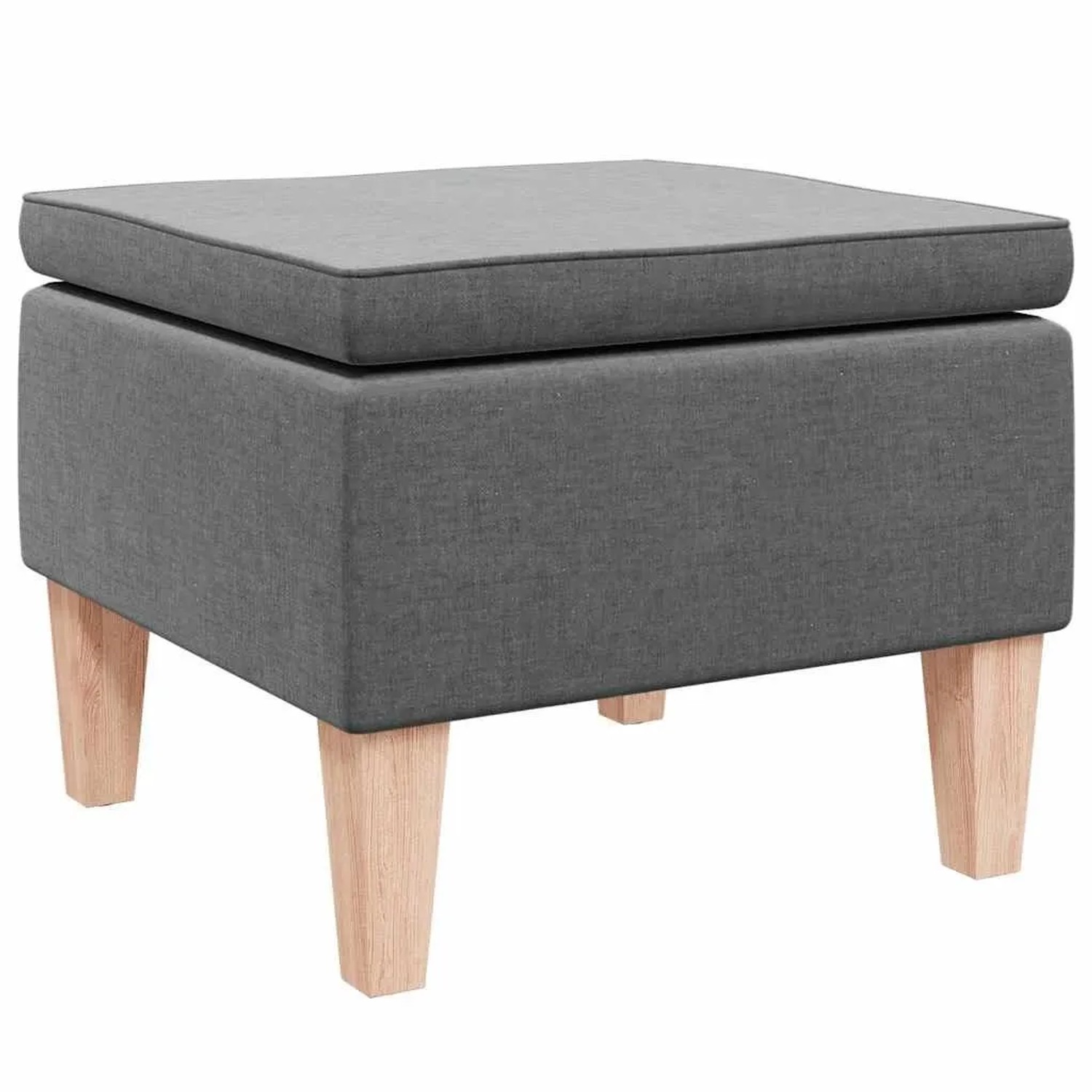 vidaXL Hocker mit Holzbeinen Dunkelgrau Stoff 329426