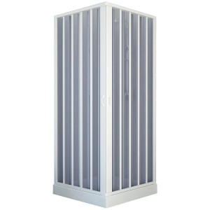 Forte Duschkabine Bari 80x80 cm, Eckeinstieg mit Falttüren für Badezimmer.