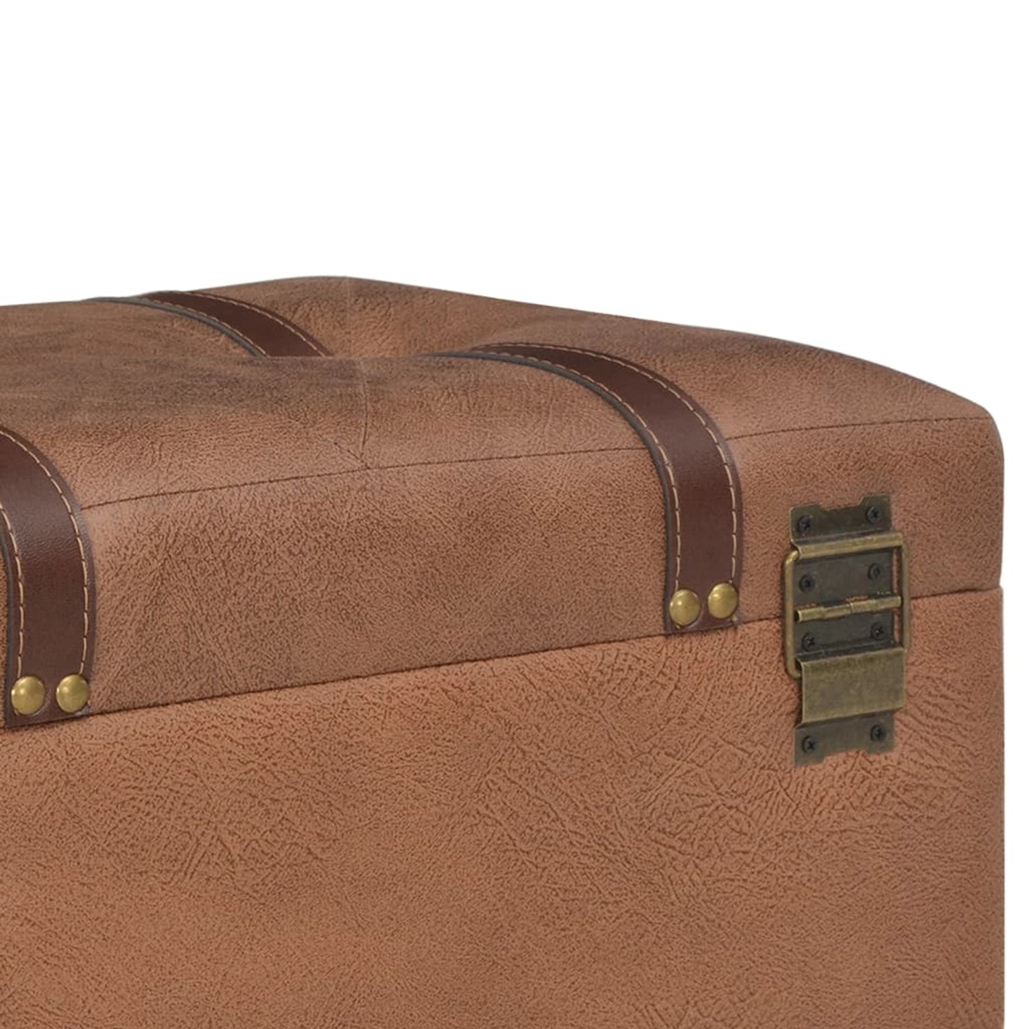 Brauner vidaXL Hocker mit Stauraum, Kunstleder, 40 cm breit. Möbel für Wohnraum.