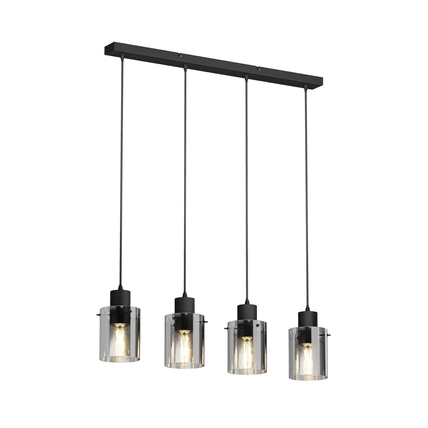 Lindby Pendelleuchte Kourtney 9626205 Modern in Schwarz 4-flammig E27 Wohnzimmerleuchte