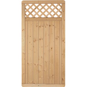 T & J Sichtschutzzaun Classic mit Rankgitter, Kiefer/Fichte, 90x180 cm. Sichtschutz für Garten.