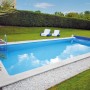 Fertiger Pool mit Summer Fun Styroporpoolbausteinen im Garten. Poolbau leicht gemacht.