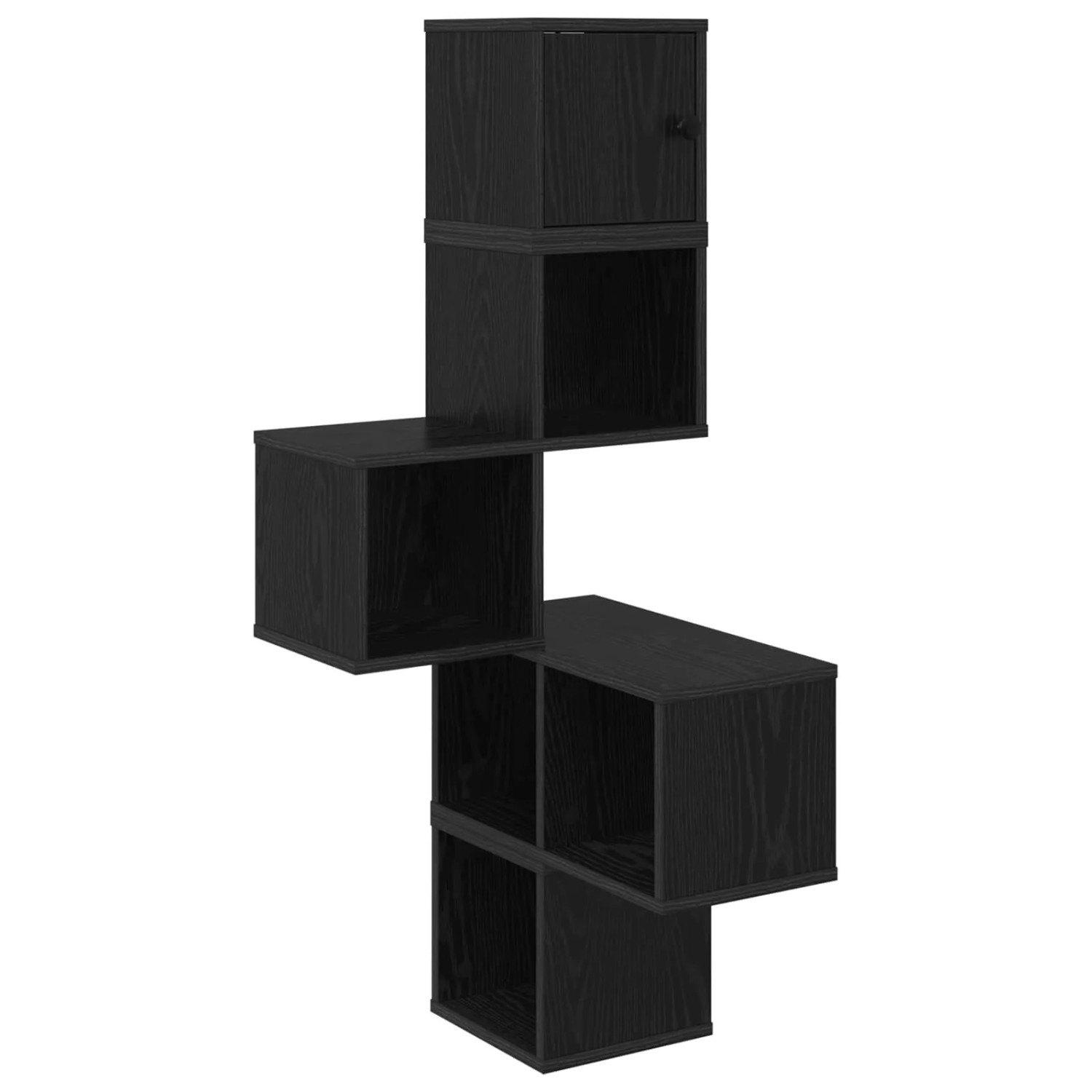 vidaXL Wand-Eckregal Schwarze Eiche 48 x 48 x 120 cm Holzwerkstoff 8012229