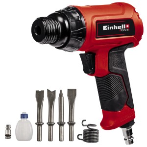 Einhell Druckluft-Meisselhammer TC-PC 45 mit Meißel-Set und Zubehör.