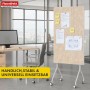 Mobile beigefarbene Filz-Moderationstafel GIANT auf Rollen im Büro, mit Notizen für Präsentationen & Seminare.