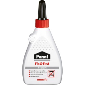 Ponal Fix & Fest Holzleim, 100g Flasche, transparent. Starker Kleber für Holz und andere Materialien.