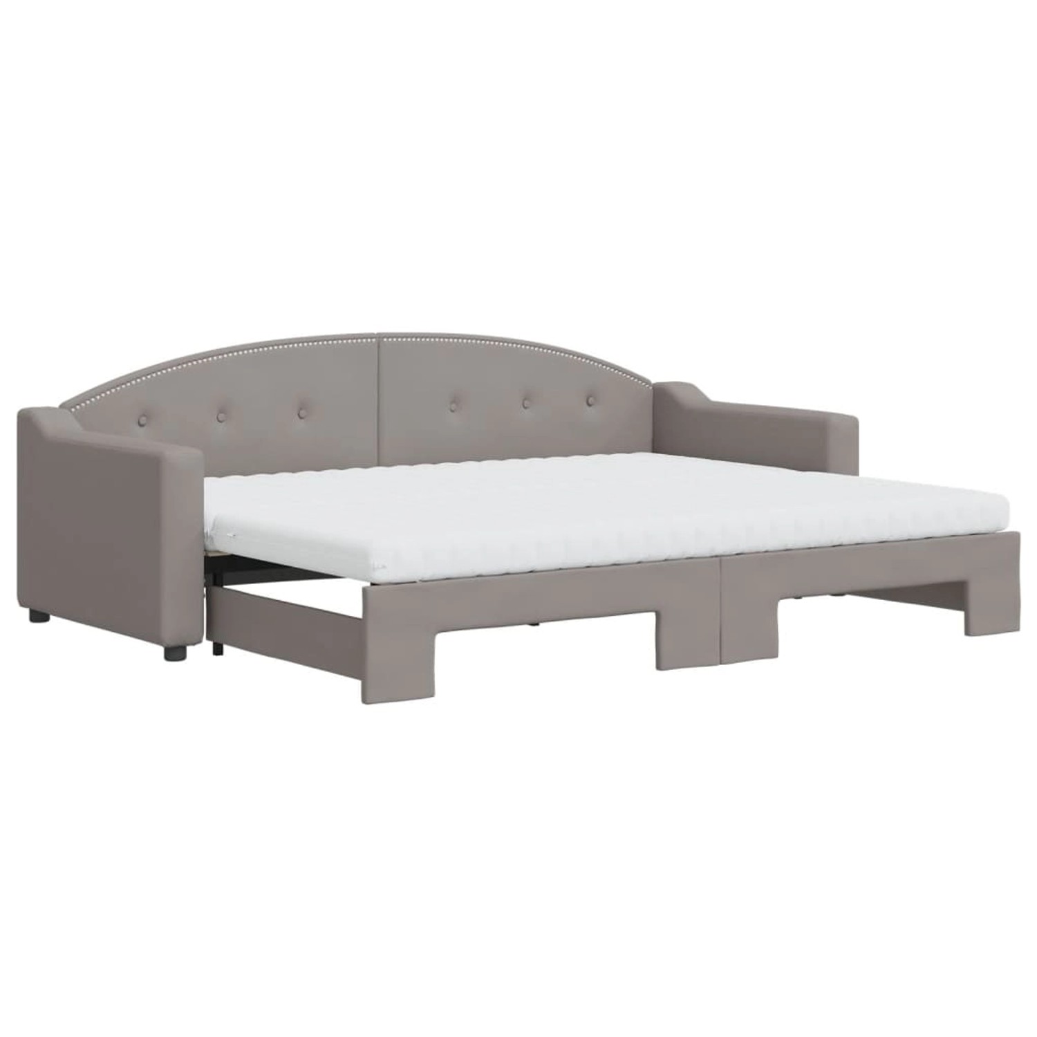 vidaXL Tagesbett Ausziehbar mit Matratzen Taupe 80x200 cm Stoff1897464 günstig online kaufen