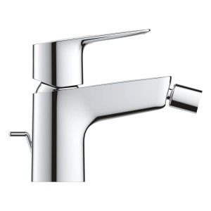 Glänzende Grohe QuickFix Bidetarmatur Start Loop mit Zugstangen-Ablaufgarnitur.