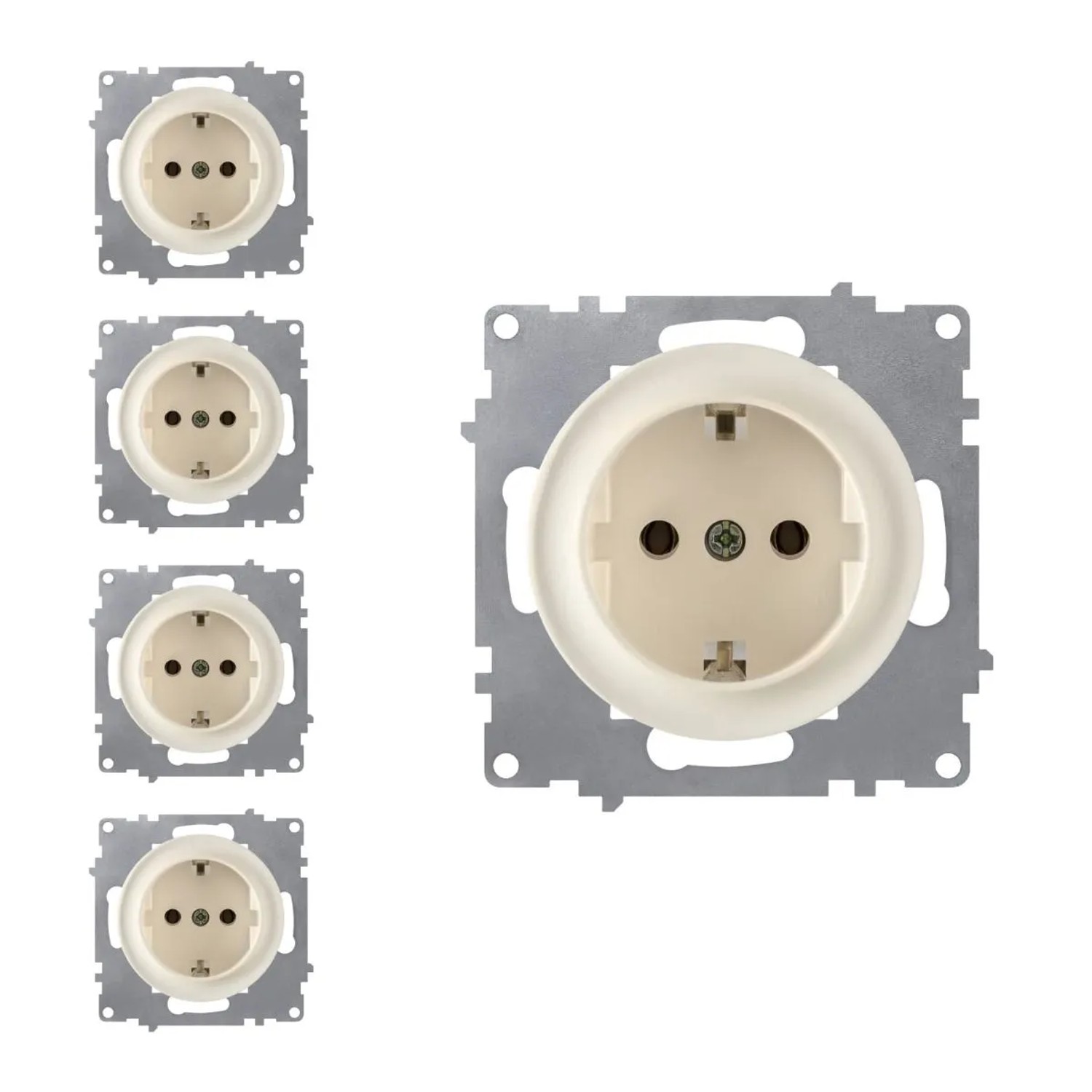 OneKeyElectro 5x Schuko Steckdosen Set Beige