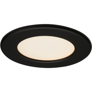 Matt-schwarze Brilo LED Einbauleuchte Thin (3er Set) für Deckenmontage.
