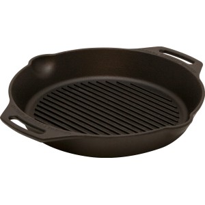 Petromax Grill-Feuerpfanne GP30H-T, Ø 30 cm, aus Gusseisen mit zwei Henkeln. Grillutensil für Feuer und Herd.