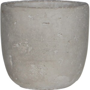 Heller, grauer Mica Pflanztopf Jimmy, Ø 11,5 cm, aus robustem Zement für den Innenbereich.