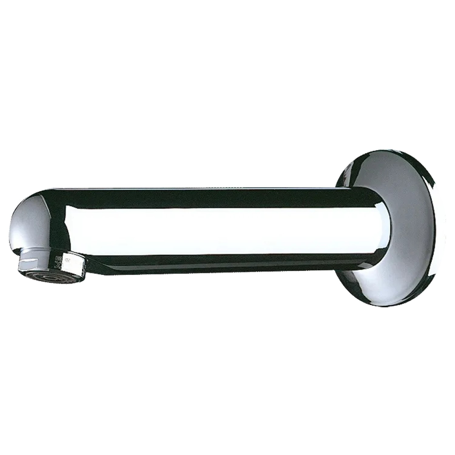 Delabie Wand-Auslauf fest G1/2B L120 Ø32 mm Rosette Ø60 mm Chrom