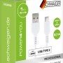 Schwaiger USB-Kabel (USB-A auf USB-C) in Weiß, zum Laden und Synchronisieren von Geräten.