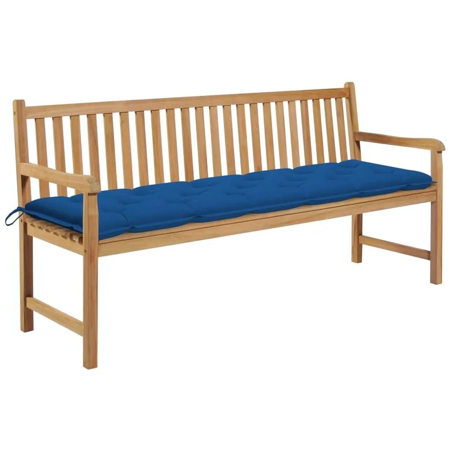 vidaXL Gartenbank mit Blauer Auflage 175 cm Massivholz Teak 3062809 günstig online kaufen