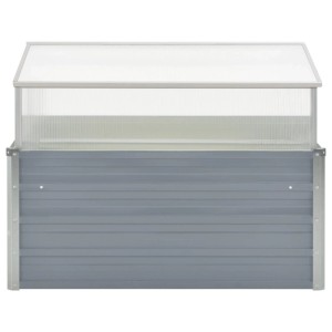 DELUKE Garten Gewächshaus Klein LINA Grau Stahl 85x100x100cm Treibhaus Tomatenhaus Frühbeet Pflanzenhaus Hochbeet