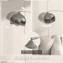 HOMCOM Stehlampe silber, schwenkbarer Lampenschirm und verstellbare Stange für flexibles Licht.