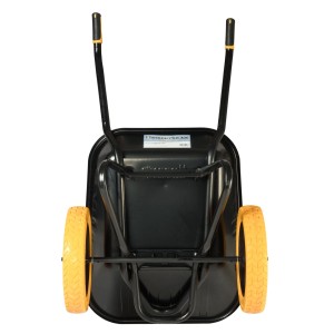 Haemmerlin Schubkarre Aktiv Excellium Twin, 100 l, lackiert, mit PU-Rädern. Stabile Baukarre von hinten.