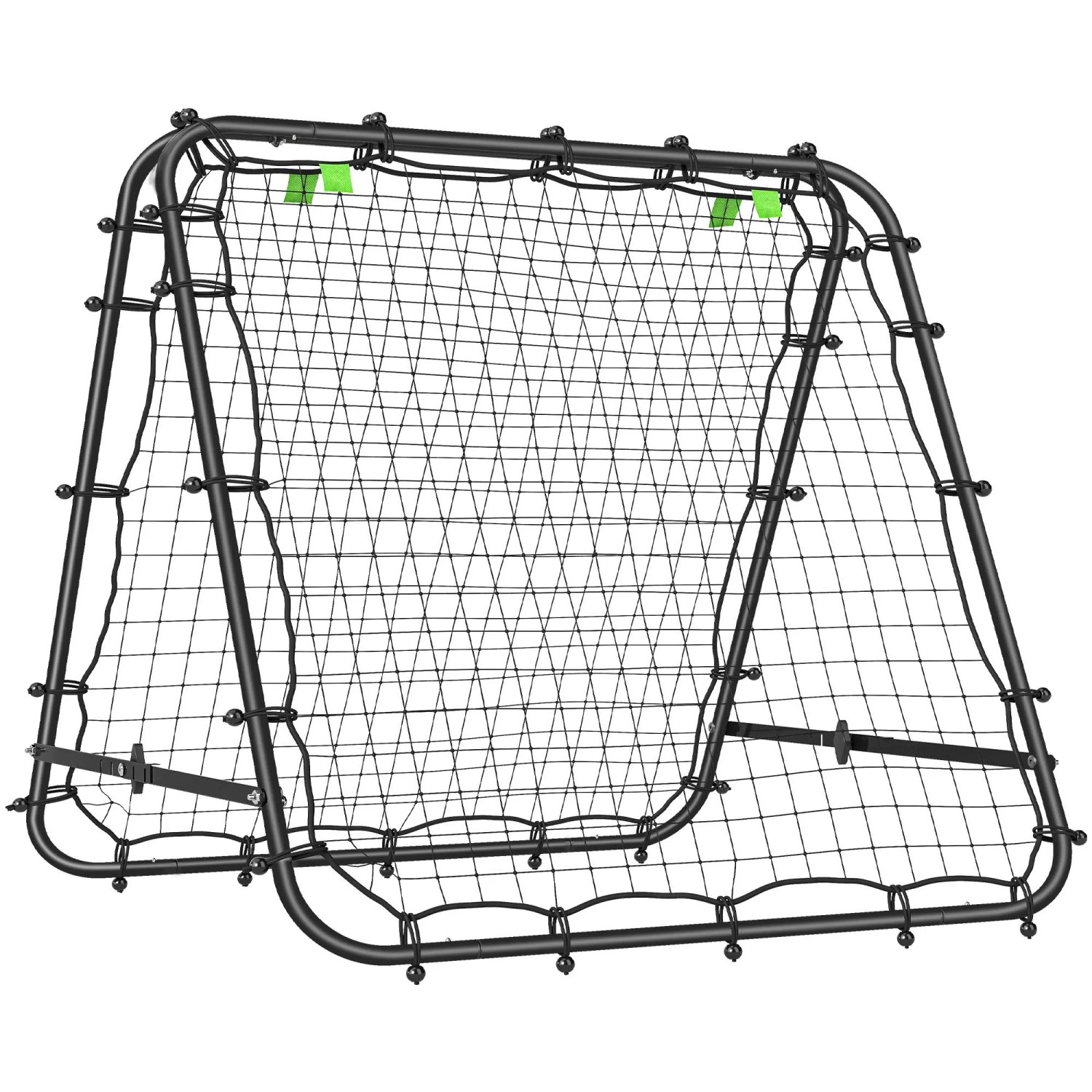 HOMCOM Fußball Rebounder PE  Stahl Schwarz 100L x 95T x 90H cm