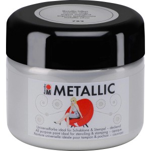 Marabu Metallic Farbe, Metallic-Silber, 225ml, für Wand-Akzente und kreative Projekte.