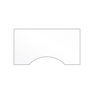 Klarglas Hygiene Schutzglas mit runder Durchreiche (80x50cm) für Theke & Tresen.