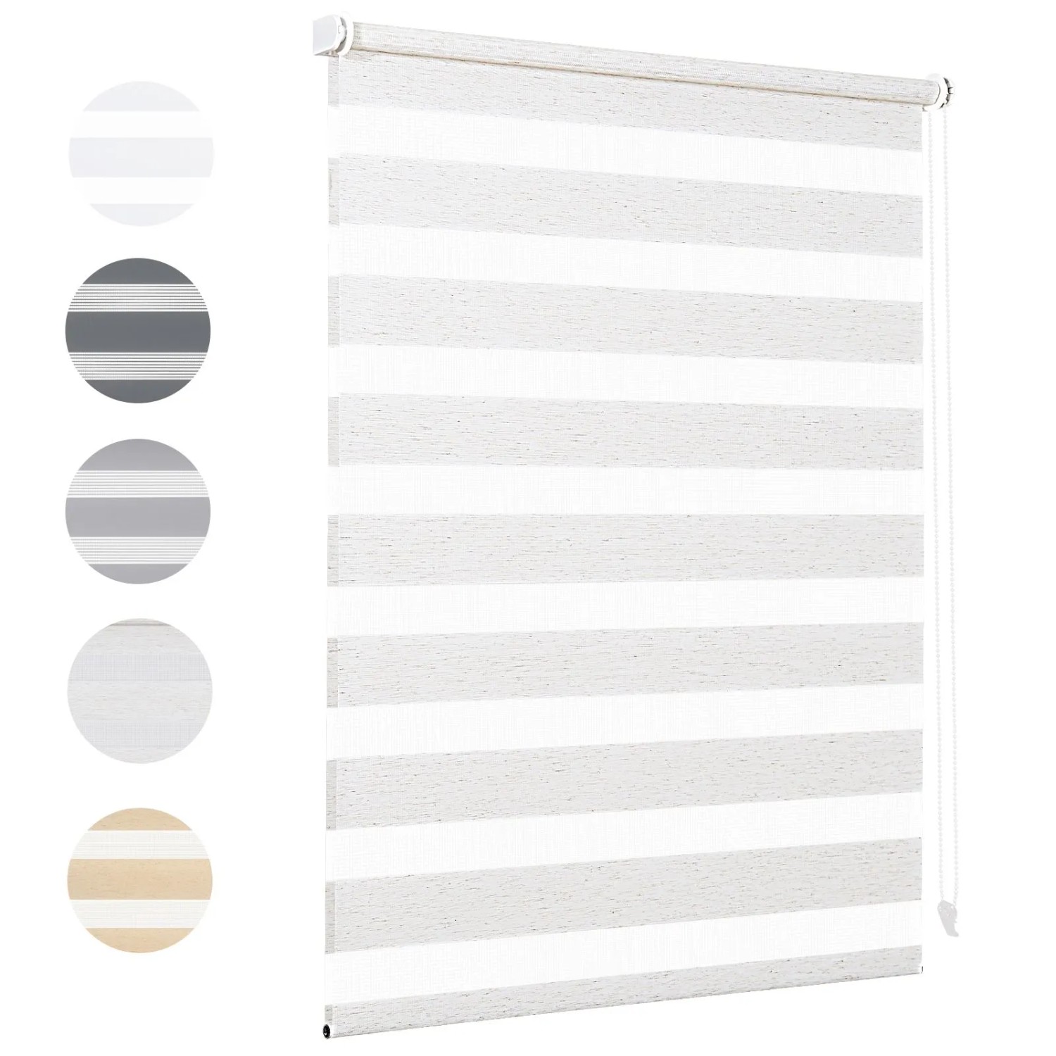 Sekey Doppelrollo Klemmfix ohne Bohren für Fenster Blickdicht 110x130cm Leinen
