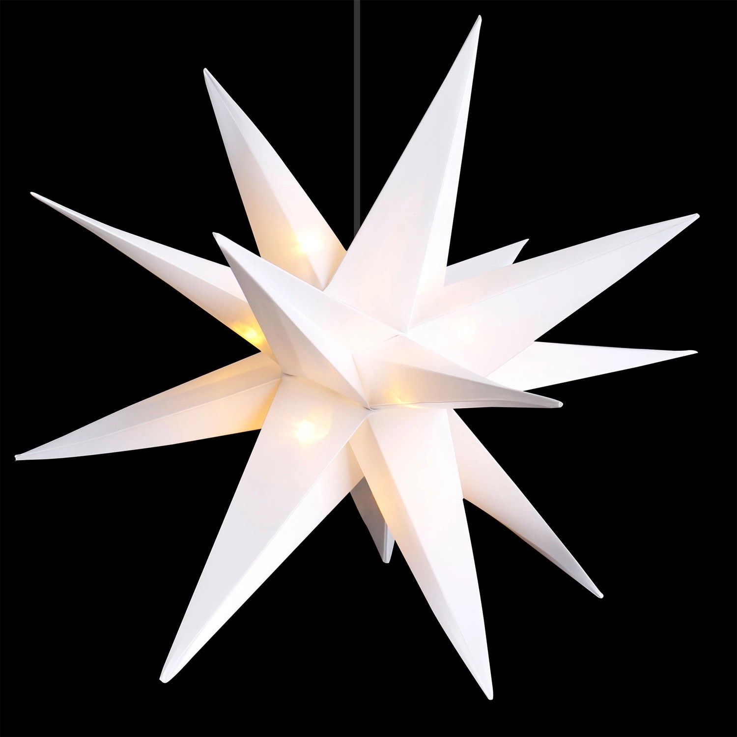 Mojawo LED Weihnachtsstern Adventsstern Weiß 25cm Fensterstern Faltstern IP44