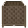 Braunes furnicato Hochbeet (120x40x38 cm) aus Polypropylen mit Rattan-Optik.