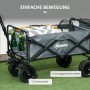 Outsunny Gartenwagen, grau, mit Stahlrahmen, Kühltasche und Getränkehalter. Ideal für Camping und Freizeit.