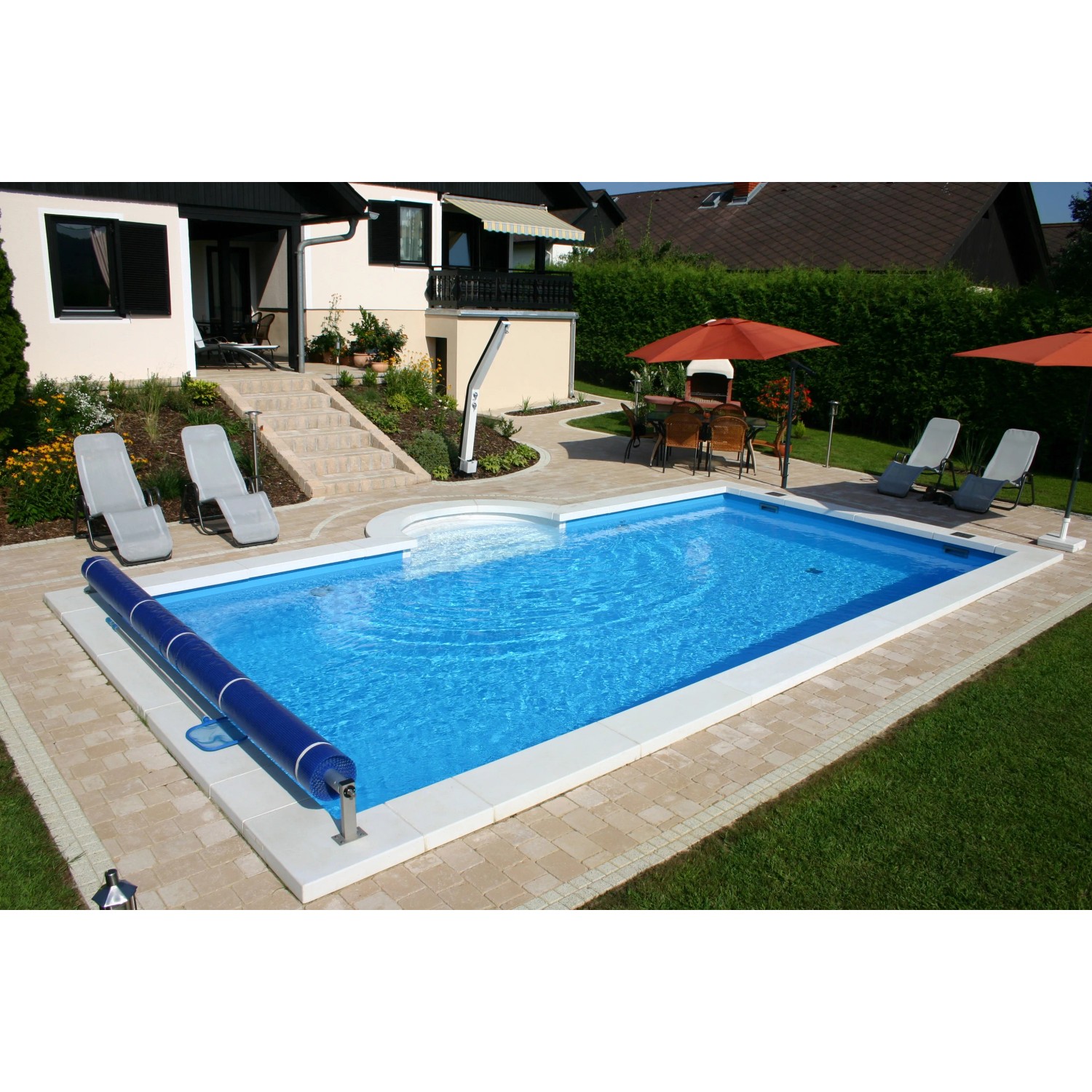 Summer Fun Pool mit Styroporpoolsteinen, Größe 7x3,5x1,5m. Poolbau Schritt 1.