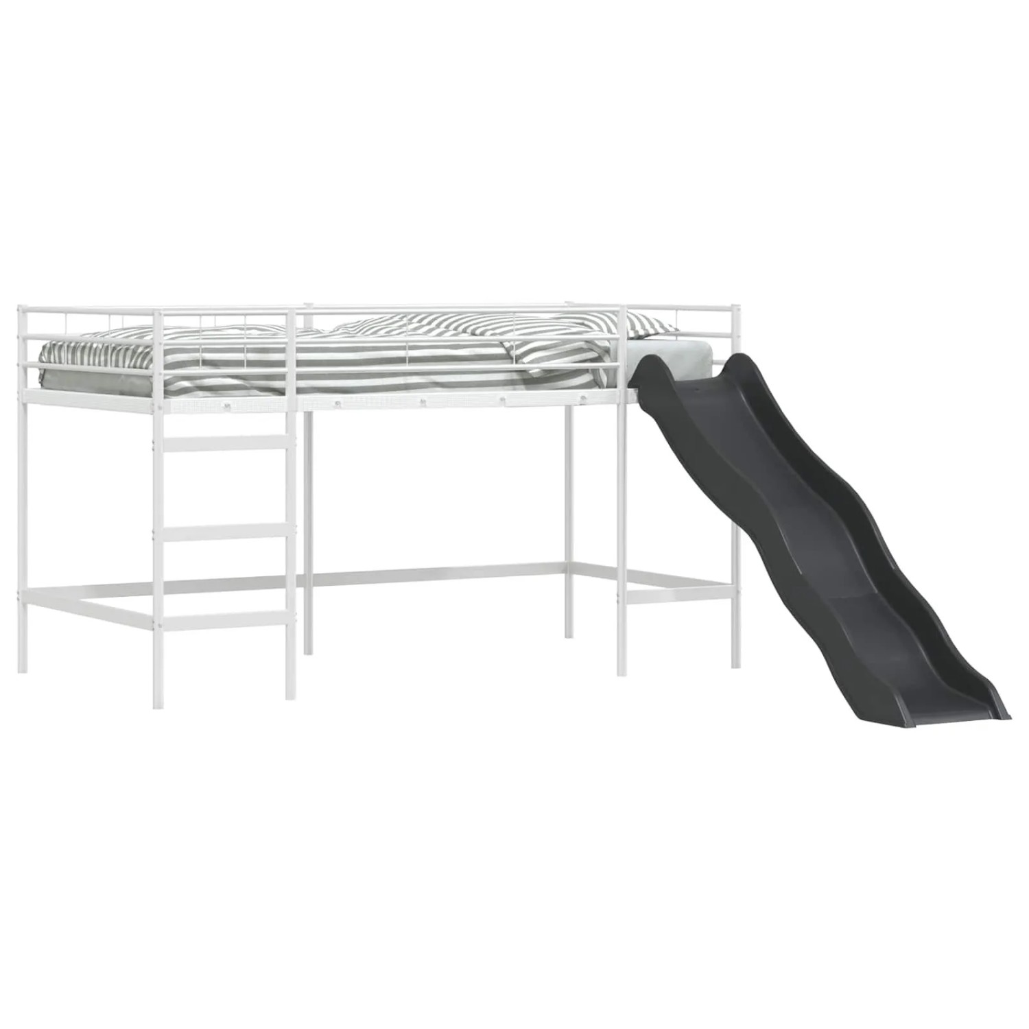 vidaXL Kinder-Loftbett mit Rutsche Weiß und Anthrazit 90 x 200 cm 42020783