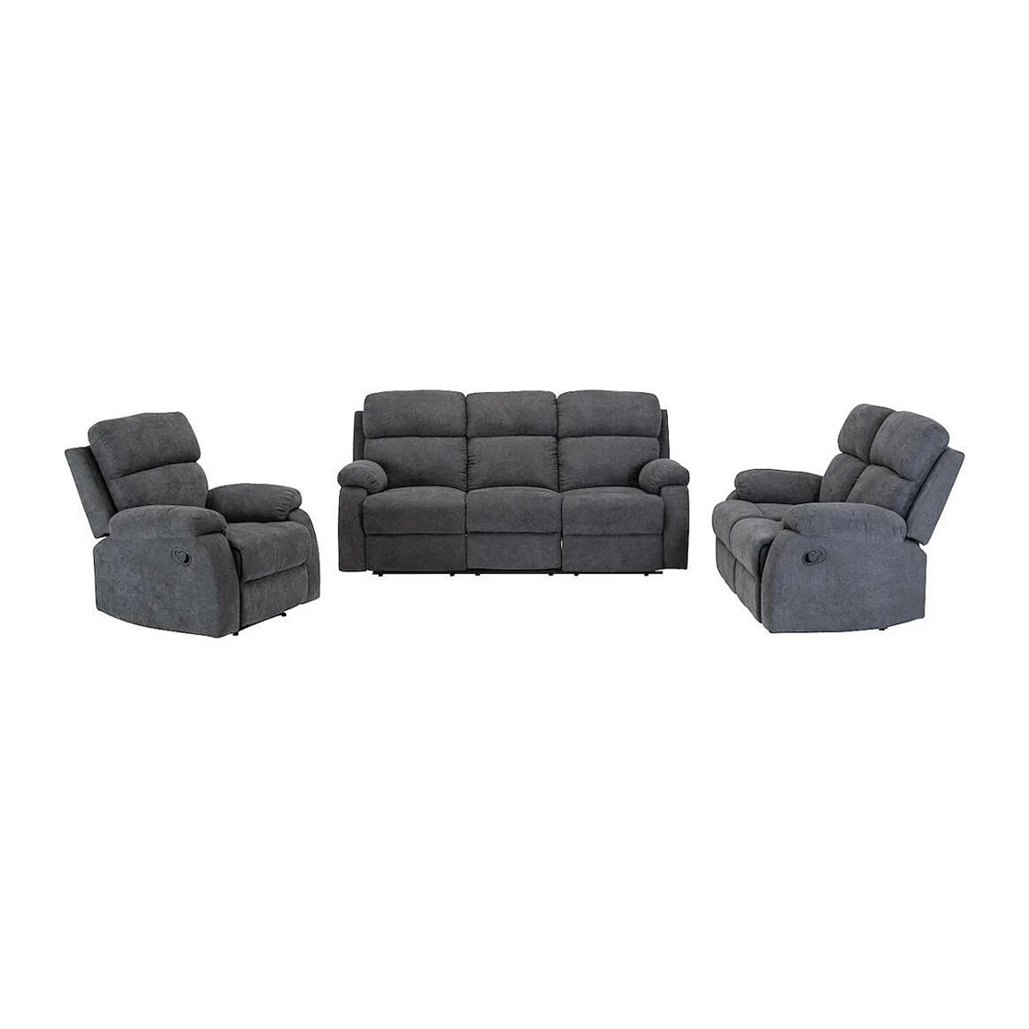 Vente-unique Couchgarnitur Mit Sessel Tolzano Anthrazitgrau 201 cm  146 cm  91 cm