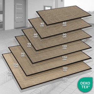 KARAT Schmutzfangmatte SKY Novo, ocker-schwarz, verschiedene Größen. Fußmatte mit TPE-Rücken für Innen- und Außenbereiche.