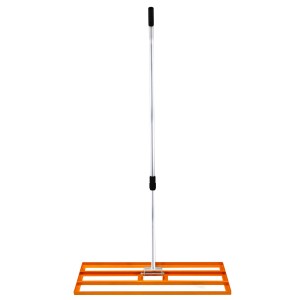 Monstershop Rasenrakel 50cm, grün: Rasen Nivellierer mit ausziehbarem Griff und orangefarbener Stahlplatte.