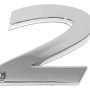 Eufab 3D Autoaufkleber '2' in Chrom-Optik zur individuellen Beschriftung.