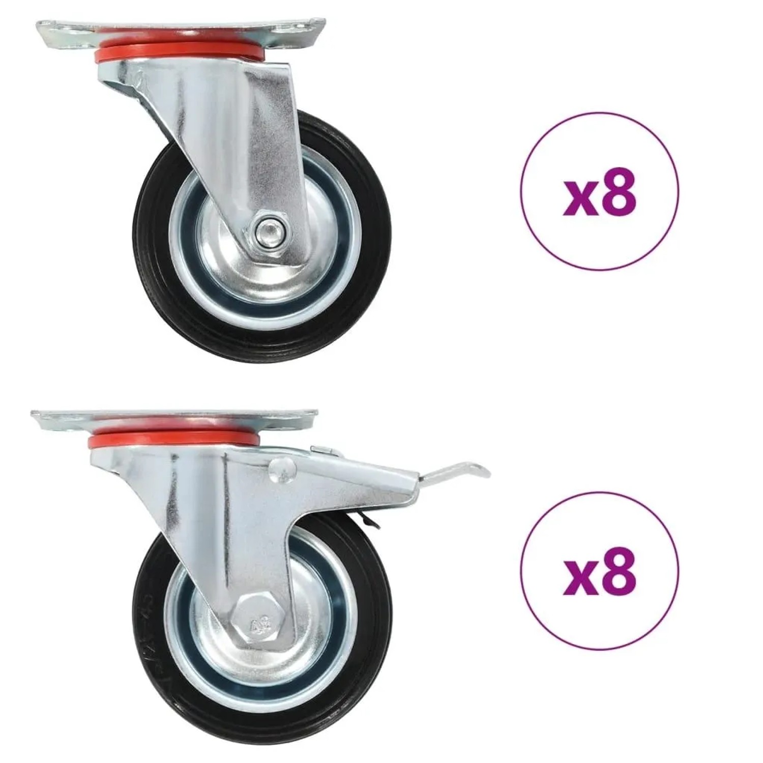 vidaXL 16 Stk Lenkrollen 75 mm 278013